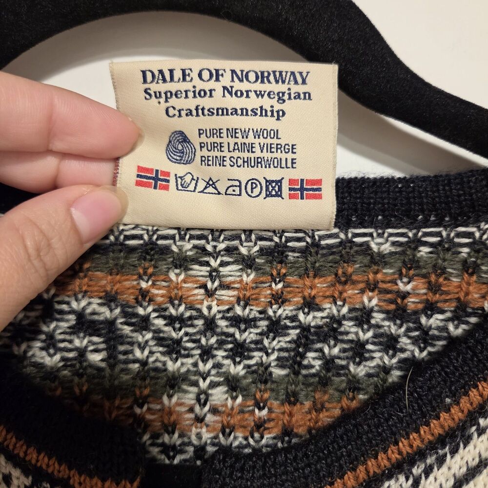 DALE OF NORWAY Fair Isle Knit Wool Cardigan Sweater Medium Nordic Vintage Multi - Picture 7 of 13